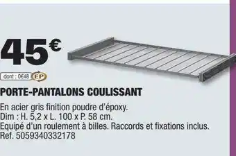 Porte-pantalons coulissant