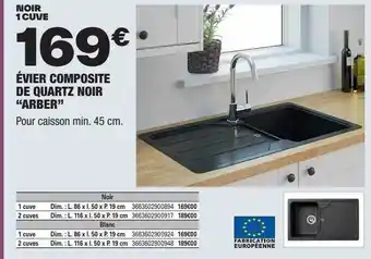 Brico Dépôt Évier composite de quartz noir offre