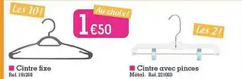 Cintre fixe, cintre avec pinces