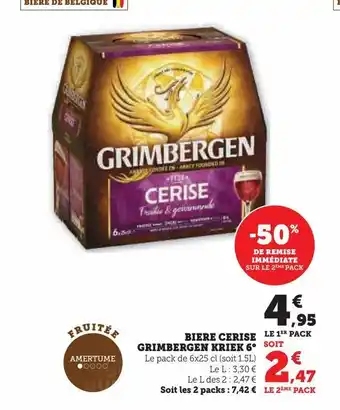 Super U Biere cerise grimbergen kriek 6° offre
