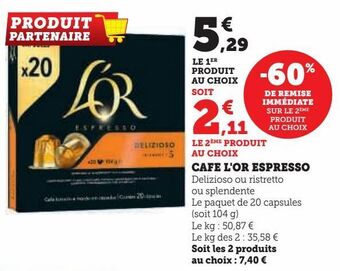 Super U Cafe l'or espresso offre