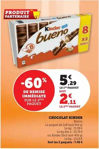Super U Chocolat kinder offre