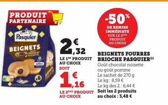 Super U Beignets fourres brioche pasquier offre
