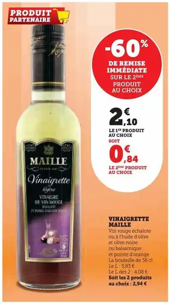 Super U Vinaigrette maille offre