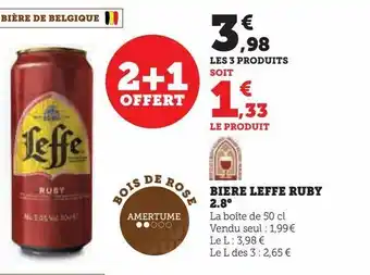 Super U Biere leffe ruby 2.8° offre