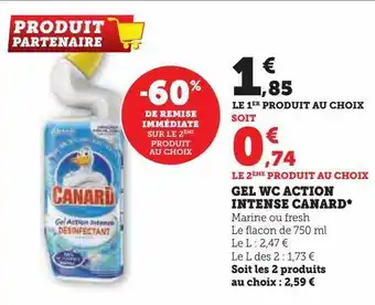 Super U Gel wc action intense canard offre