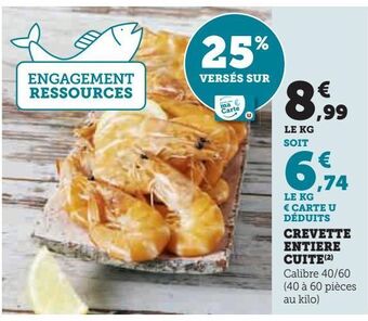Hyper U Crevette entiere cuite offre