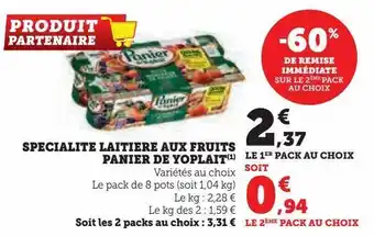 Hyper U Specialite laitiere aux fruits panier de yoplait offre