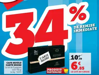 Hyper U Cafe moulu carte noire offre
