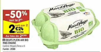 Leader Price Oeufs plein air bio mas d'auge offre