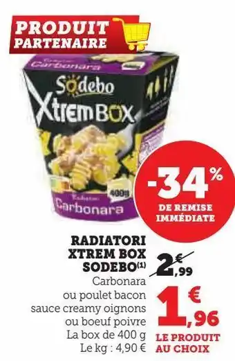 Hyper U Radiatori xtrem box sodebo offre