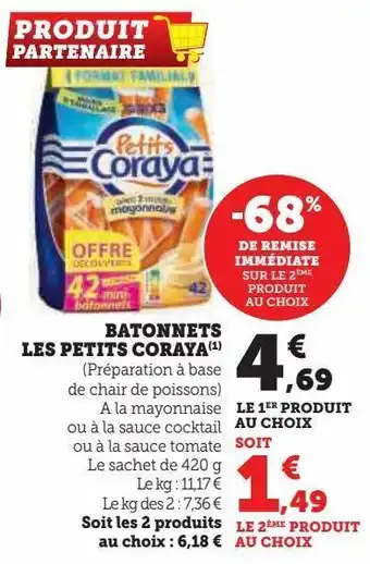 Hyper U Batonnets les petits coraya offre