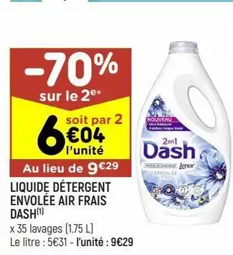 Leader Price Liquide détergent envolée air frais dash offre