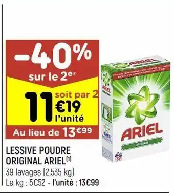 Leader Price Lessive poudre original ariel offre