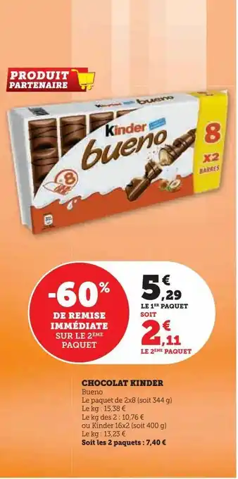 Hyper U Chocolat kinder offre
