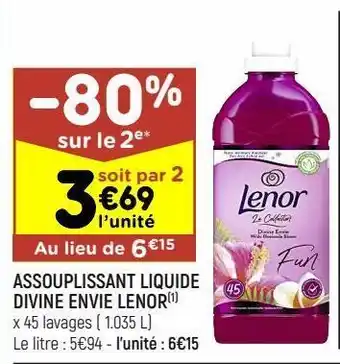 Leader Price Assouplissant liquide divine envie lenor offre