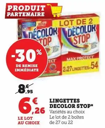 Hyper U Lingettes decolor stop offre