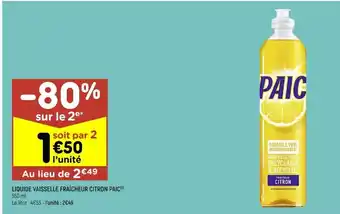 Liquide vaisselle fraîcheur citron paic