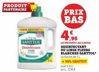 Hyper U Desinfectant du linge fleurs blanches sanytol offre