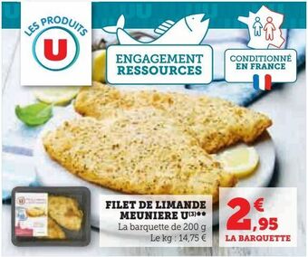 Hyper U Filet de limande meuniere u offre