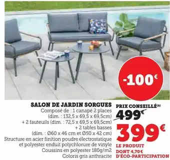 Hyper U Salon de jardin sorgues offre