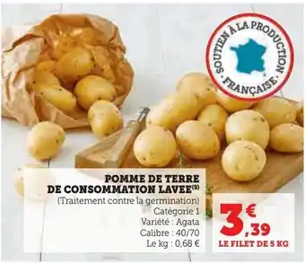 Hyper U Pomme de terre de consommation lavee offre