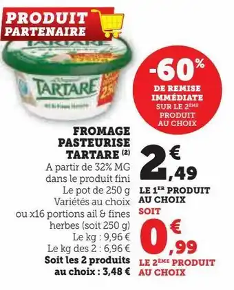 Fromage pasteurise tartare