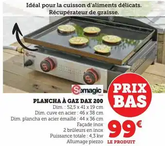 Hyper U Plancha à gaz dax 200 offre