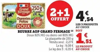 Hyper U Beurre aop grand fermage offre