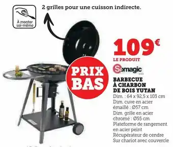 Hyper U Barbecue à charbon de bois yutan offre