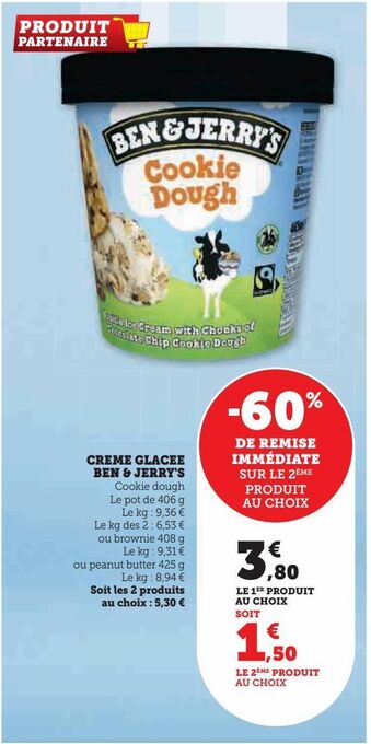 U Express Crème glacée ben & jerry's offre