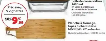 Planche Ă fromage, tapas & charcuterie 60x19,5x2 cm en bambou