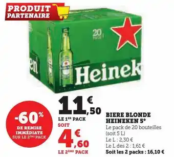 U Express Bière blonde heineken 5° offre
