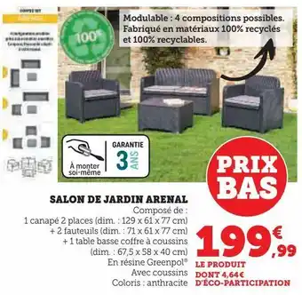 Hyper U Salon de jardin arenal offre