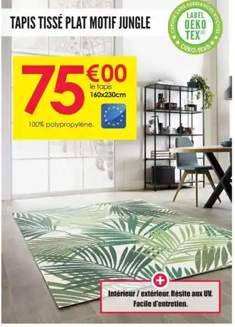 Décor Discount Tapis tissé plat motif jungle offre