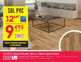 Décor Discount Sol pvc support feutre décor chêne naturel brut offre