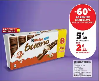 U Express Chocolat kinder offre