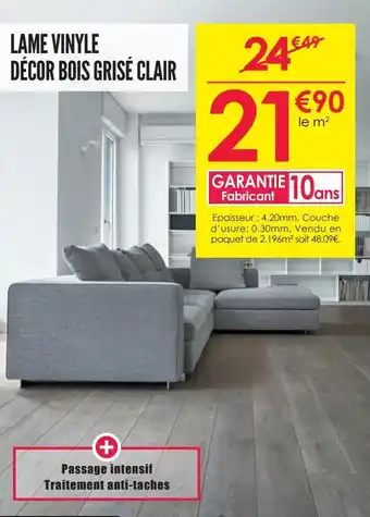 Décor Discount Lame vinyle décor bois grisé clair offre