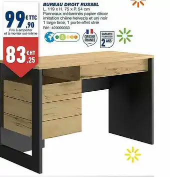 Bureau Vallée Bureau Droit Russel offre