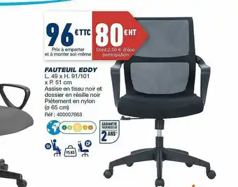 Bureau Vallée Fauteuil Eddy offre