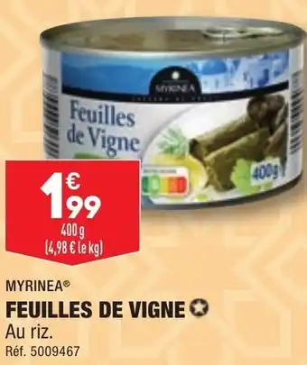 ALDI Feuilles de Vigne offre