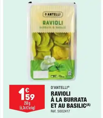 ALDI Ravioli à La Burrata et au Basilic offre