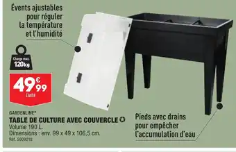 ALDI Table de Culture Avec Couvercle offre