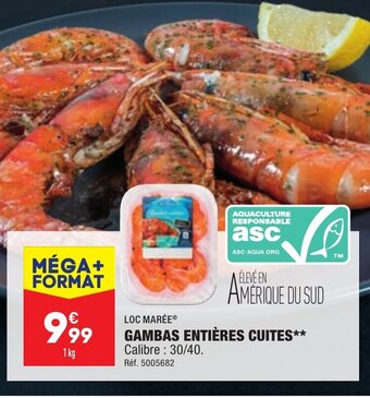 ALDI Gambas Entières Cuites offre