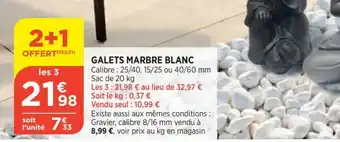 Bi1 Galets Marbre Blanc offre