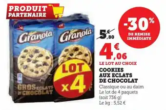 Super U Cookies Aux Eclats de Chocolat offre