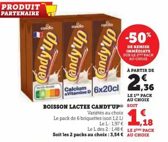 Super U Boisson Lactee Candy Up offre