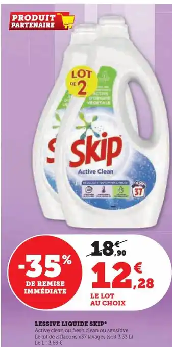 Super U Lessive Liquide Skip offre