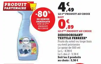Super U Desodorisant Textile Febreze* offre