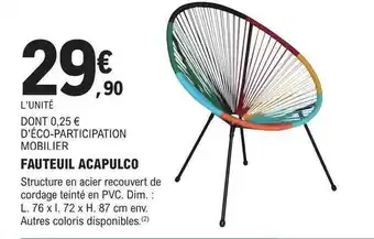 E.Leclerc Brico Fauteuil acapulco offre